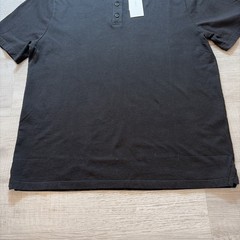 NWT VINCE SHORT SLEEVE HENLEY T SHIRT MENS SZ LARGE $125 USA BLACK 100% COTTON