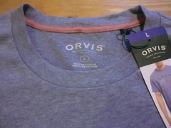 Orvis Classics “Fly Fish Flag” T-Shirt, NWT – Mens Medium (M) – Light Blue