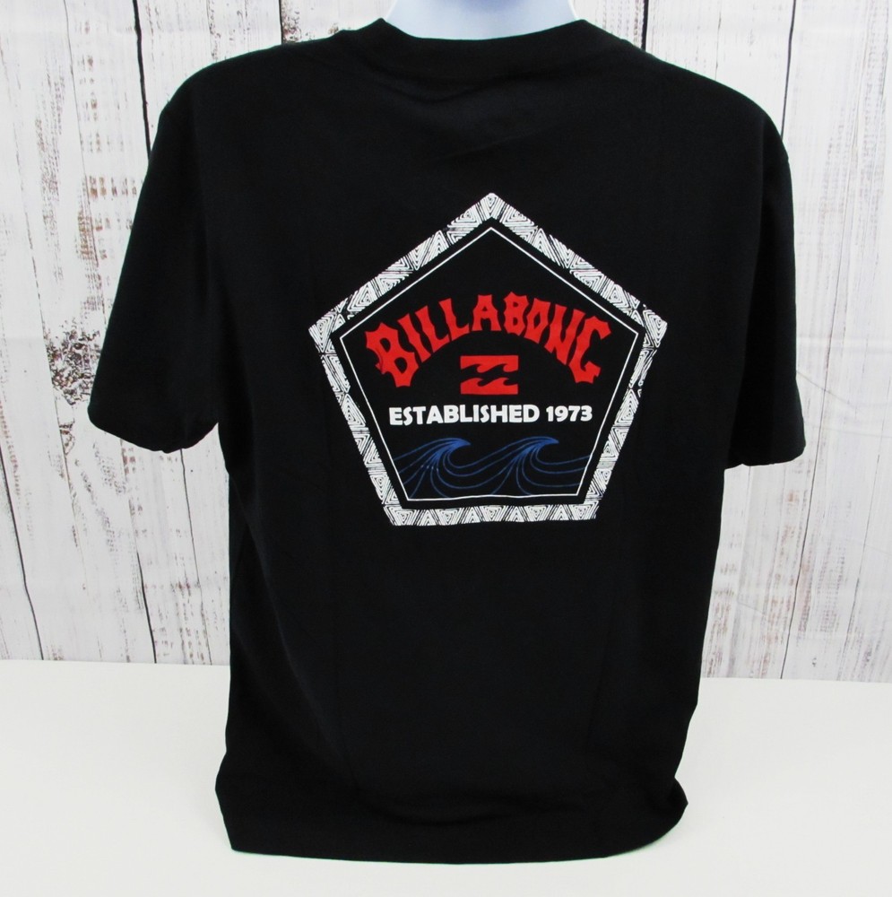 Billabong Geometric Graphic Soft Cotton Black Short Sleeve Mens L T-Shirt NWT.