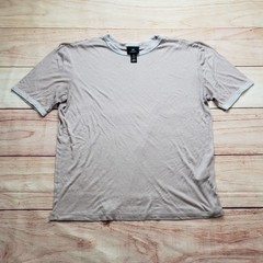 H&M Ringer Tee Men Medium Tan Short Sleeve Silk Wool Blend Regular Fit 1260005 1