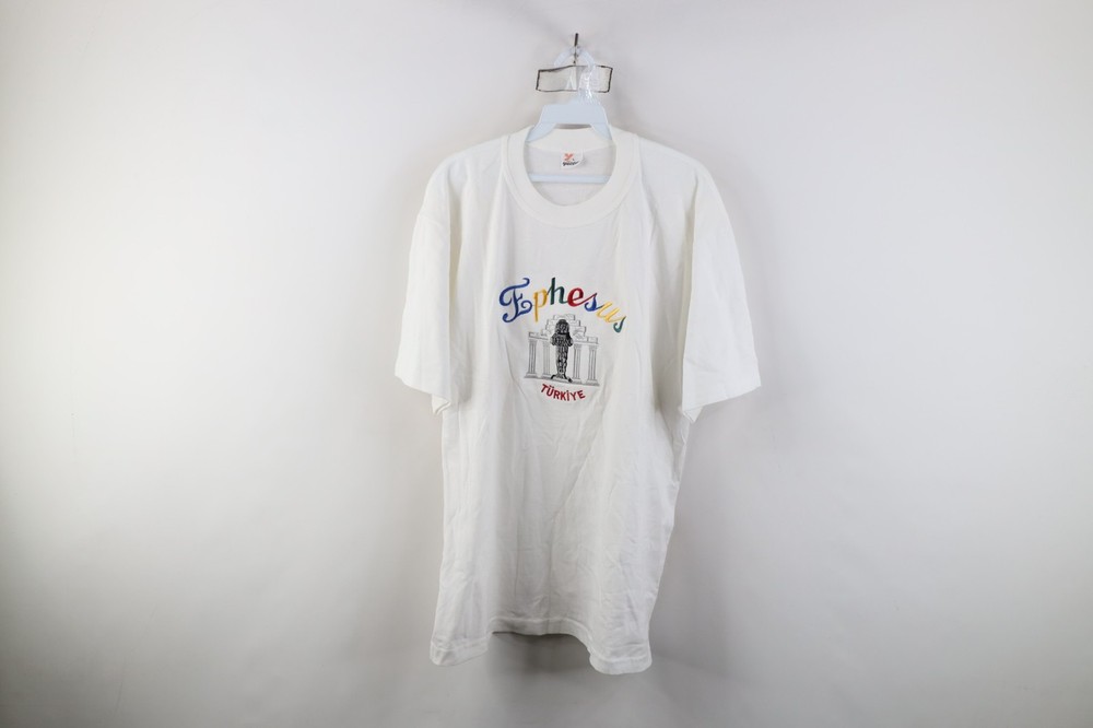 Vintage 90s Streetwear Mens Large Ephesus Turkey Turkiye Short Sleeve T-Shirt
