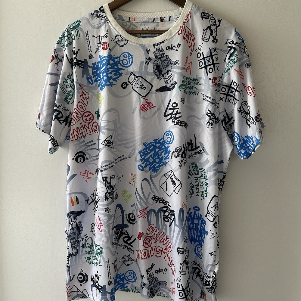 Fresh Prints of Bel-Air Grind Monster Graffiti AOP T-Shirt XL Drill Clothing