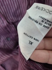 Dockers Mens XL Maroon Striped Long Sleeve Maroon Button Up Shirt