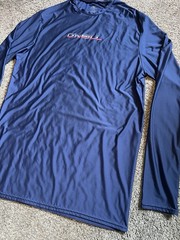 Oneill 50+ UV T-Shirt Mens 3XLT Slim Fit Blue Water Sun Shirt Long Sleeve