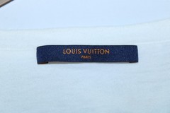 Louis Vuitton Men’s Large White Blue Short Sleeve Leaf Print Cotton T-Shirt