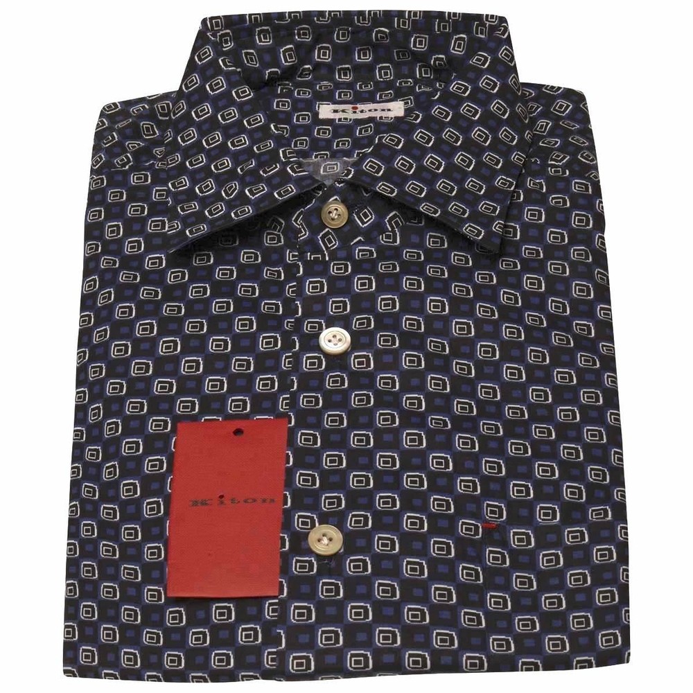 NEW KITON MULTICOLOR COTTON SHIRT US 15.75 – EU 40 MUL