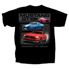 Joe Blow T’s Ford Mustang GT Unleash The Beast Men’s Black T-Shirt 6th Gen