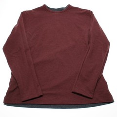 Left Coast Tee NWT Long Sleeve Henley T-Shirt Size M in Gray / Red Cotton