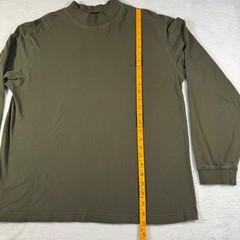 Pierre Cardin Mock Neck Shirt Mens L Olive Green Long Sleeve Sustainable Cotton
