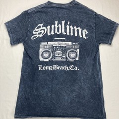 Sublime Shirt Mens Small Blue Mineral Wash Long Beach CA Boombox Graphic Band