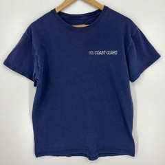 US Coast Guard Mens T-Shirt Navy Blue Embroidered USCG Cotton Made in USA Med