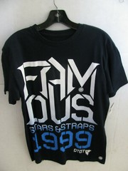 MENS GUYS FAMOUS STARS & STRAPS DIGITAL LOGO 1999 TEE T SHIRT NAVY BLUE NEW $29