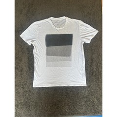Vestige Mens White Cotton Geometric Graphic T-Shirt Made in USA Size Large