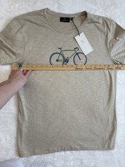 Recolution Bay Bike T Shirt Beige Bicycle Sustainable Organic 100% Cotton L NWT