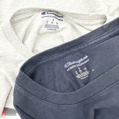 two Champion tees navy blue & gray T-shirts men’s SMALL athletic wear casual
