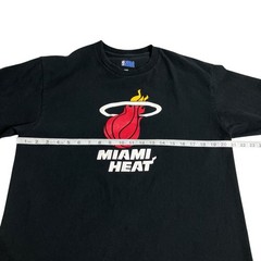 NBA Miami Heat Basketball Shirt Mens Large Black Retro Logo Short Sleeve Cotton