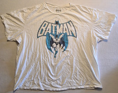 Batman Graphic T Shirt Men XXL White DC Comics Superhero Logo 100% Cotton White