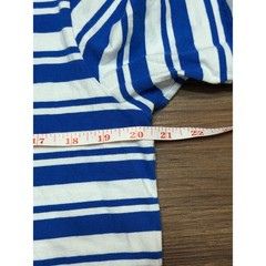 J.Lindeberg Charles Plain Stripe Crewneck T-Shirt Mens Blue White “SMILE” Sz M