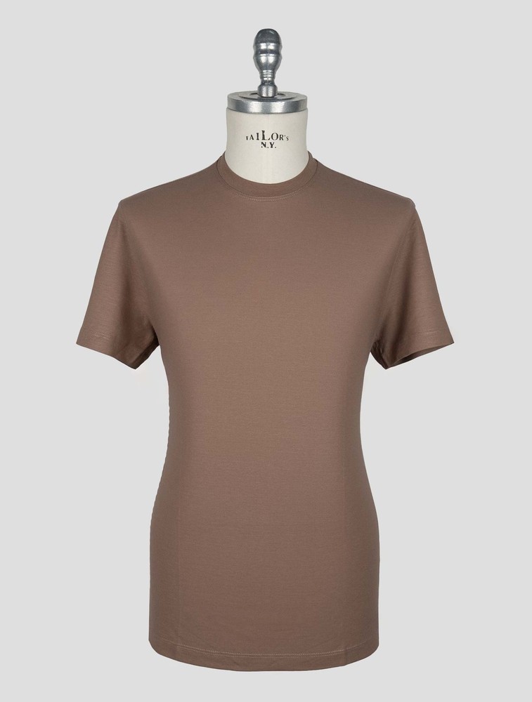 NEW KIRED BROWN COTTON T-SHIRT US 42 – EU 52 KRME3