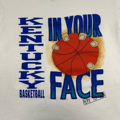 Vintage Kentucky Wildcats UK Basketball IN YOUR FACE Tshirt Men Large USA Made