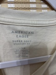 American Eagle Men’s Super Soft Lived In T-Shirt With Icon Size Large Cream