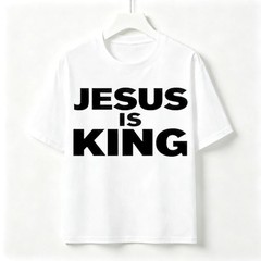 Minimalist Jesus Is King Faith Shirt Unisex Streetwear Basic Cotton Graphic Tee