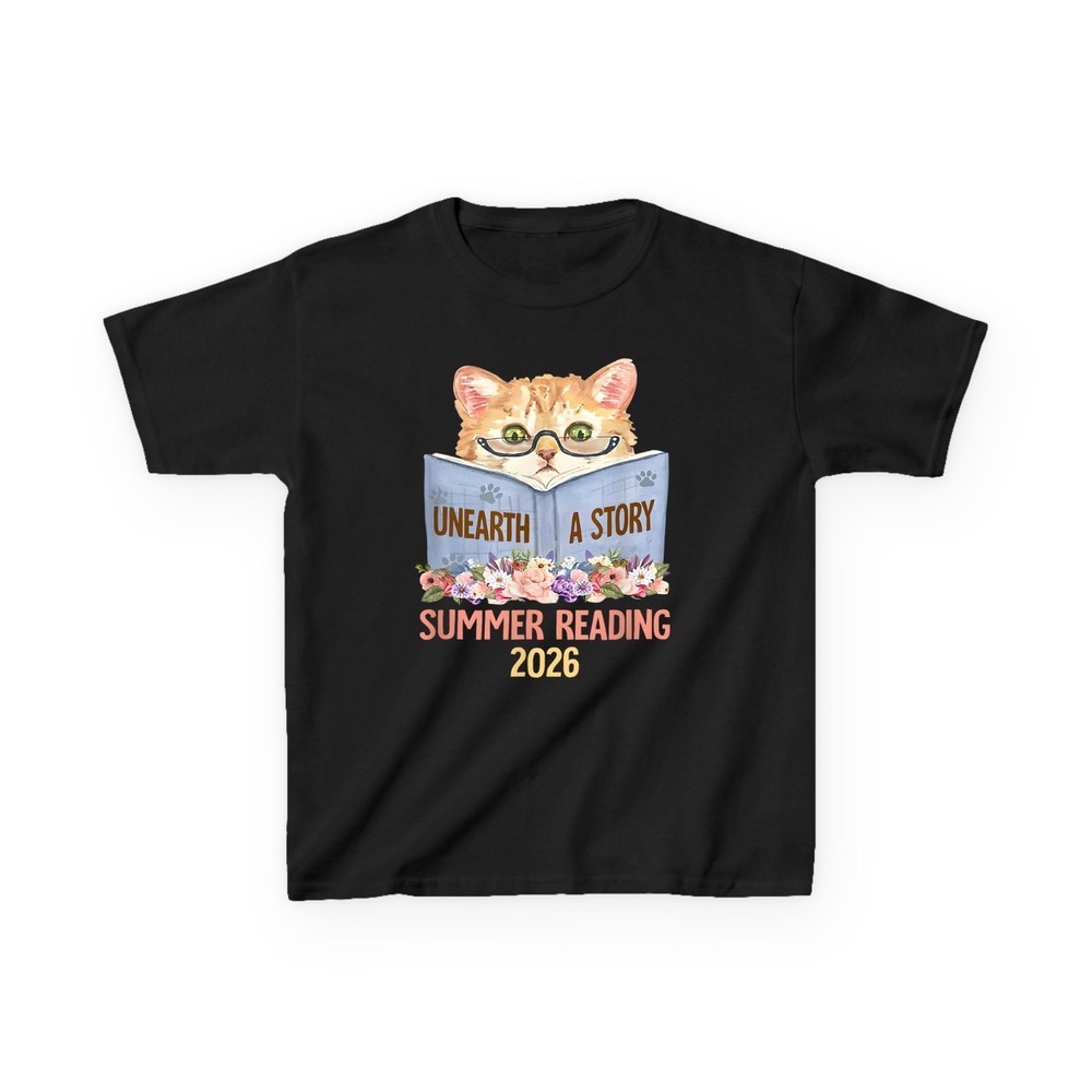 KIDS Bookish Cat Lady Summer Reading Story Lover Gift Women Graphic Tee
