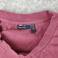 Asos Shirt Men Large Red Burgundy Crew Neck Short Sleeve Stretch Pullover Casual