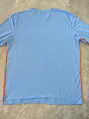 Gerry Shirt Mens Large Blue Orange Striped Performance Long Sleeve Sun Tee Golf