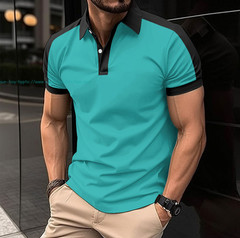 Summer Men’s Casual Shirts Short Sleeve Classic Button T-Shirt Fashion Golf Tops
