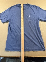 Johnnie O Pocket T Shirt Mens Large Blue Embroidered Logo Tag Less Casual Summer