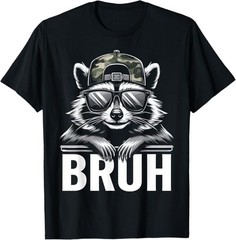 Funny Bruh Raccoon Trash Racoon Camo Hat Unisex T-Shirt
