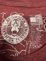 Affliction Shirt Mens 3XL Red East River Reapers Skull Graphic Tee Biker Tagless