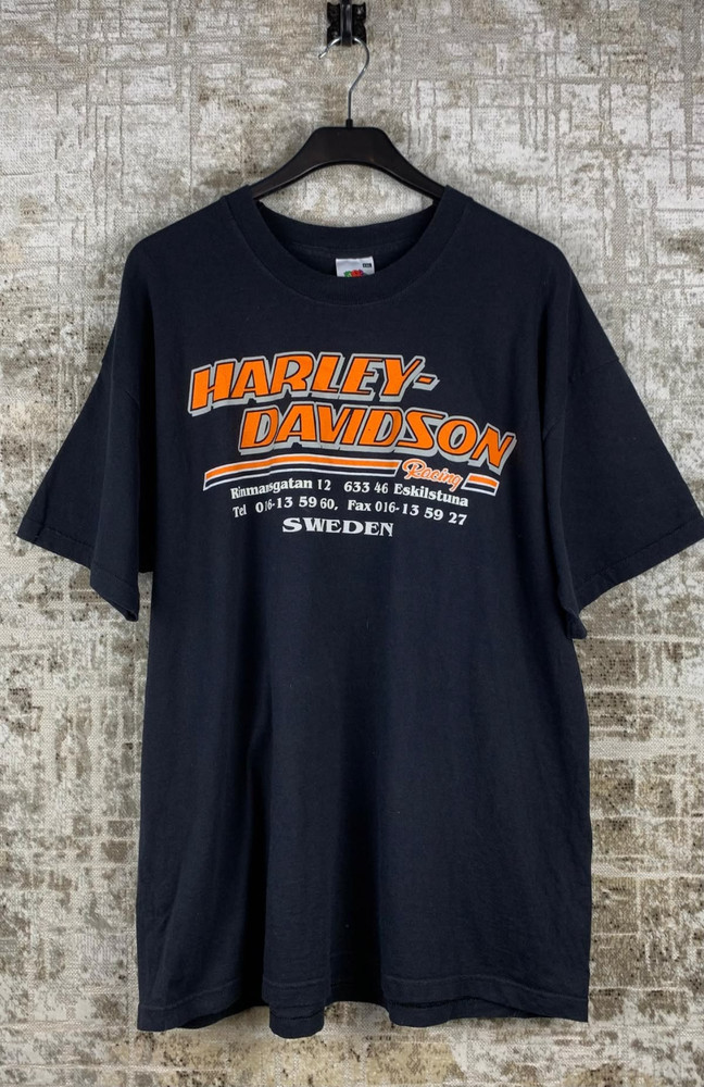 Men’s Vintage Harley-Davidson Racing Graphic T-Shirt – Retro Biker Streetwear