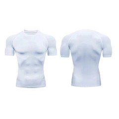 New Men Summer Short Sleeve Fitness T Shirt Running Sport Gym Compression T Shir