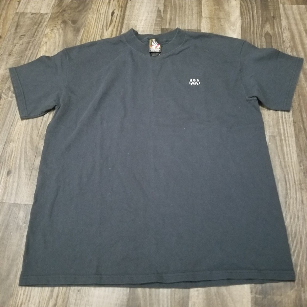 Vintage 90’s Black Atlanta Olympics Games Embroidered T-Shirt Large