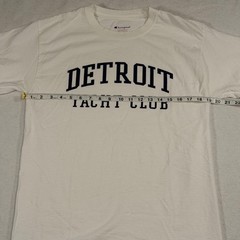 Champion Detroit Yacht Club Graphic T-Shirt White Cotton Mens M T425 WH Nautical