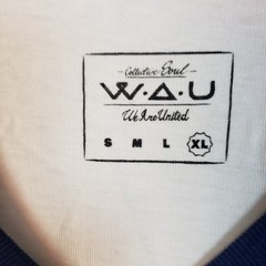 WAU “Temple of Youth” graphic t shirt Blue & White Raglan Sleeves XL