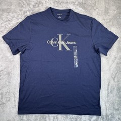 Calvin Klein Jeans Short Sleeve T-Shirt Classic Crewneck Style Size Large Blue
