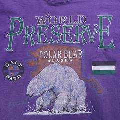 VTG Galt Sand Shirt Mens Extra Large Purple World Preserve Polar Bear Oversized