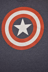 Marvel Comics Mens Captain America Shield Logo Heather Blue Shirt New S-XL
