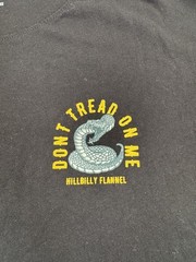 Dont Tread On Me Gadsden Snake T Shirt Hillbilly Flannel Mens L Black