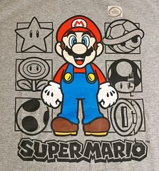 Super Mario T Shirt sz L Chest 23in Length 30in Gray NWOT.