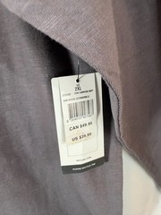 Rip Curl Long Sleeve Relaxed Fit Gray Shirt with Red Sleeve Stripes (2XL)