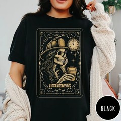 Comfort Colors Fire Wife Tarot Card Shirt: Gothic Firefighter Wife