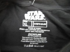 Star Wars Shirt Mens XL Black Darth Vader Costume Tee T-Shirt Cape Cosplay New