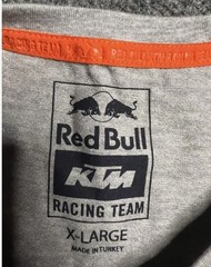 New Red Bull + KTM Racing Navy & Gray XL T-shirt. 23″ x 28.5″. Cotton Blend.