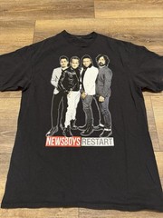 Y2K Newsboys Restart Tour Band Pop Music Double Side Shirt Black Large Concert