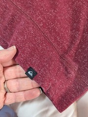 Quiksilver Men’s Medium Marled Burgundy Pullover Sweatshirt Long Sleeve Pocket