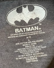 Batman T Shirt Mens Large DC Comics Superhero Raglan LongSleeve Bat Signal Y2K